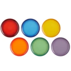 Le Creuset Coupe ontbijtbord ø 22 cm aardewerk regenboog 6-delig