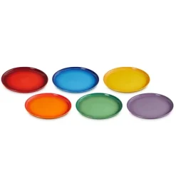 Le Creuset Coupe ontbijtbord ø 22 cm aardewerk regenboog 6-delig