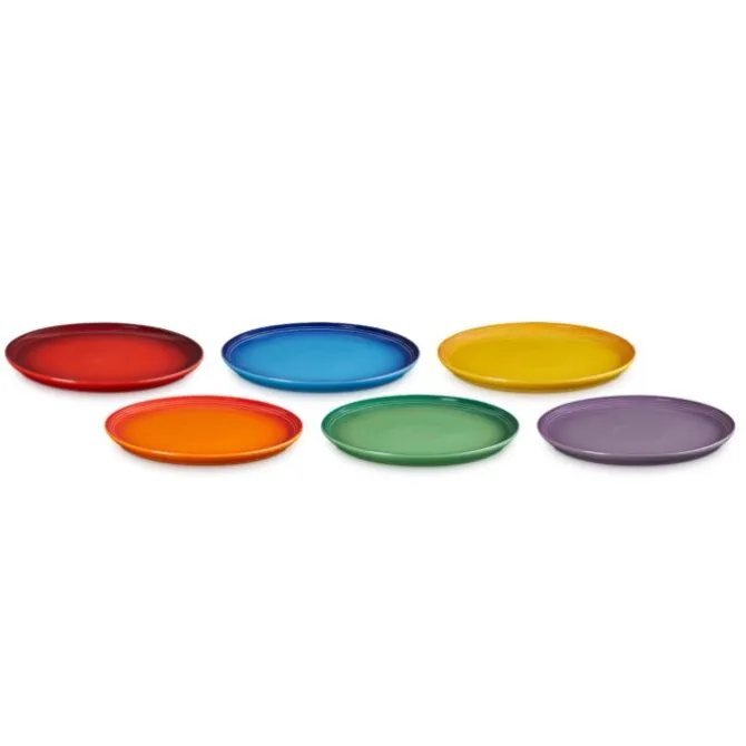 Le Creuset Coupe ontbijtbord ø 22 cm aardewerk regenboog 6-delig