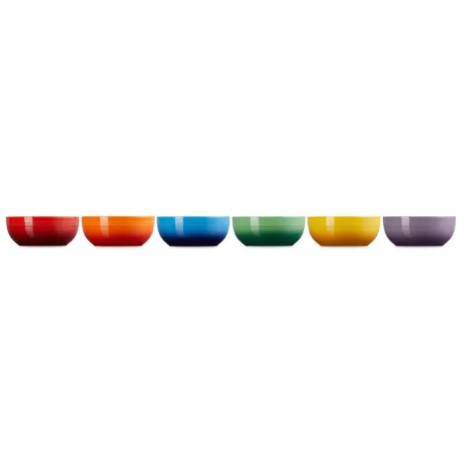 Le Creuset Coupe ontbijtkom ø 16 cm aardewerk regenboog 6-delig