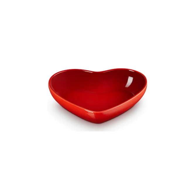 Le Creuset diep bord hart 650 ml aardewerk kersrood