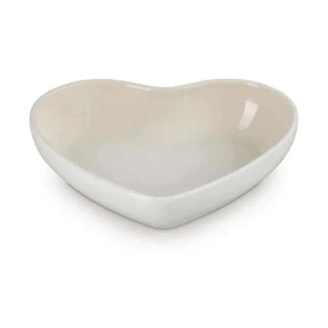 Le Creuset diep bord hart 650 ml aardewerk White