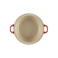 Le Creuset faitout braadpan met plaatstalen deksel 2,4 liter ø 24 cm gietijzer rood