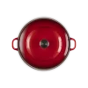 Le Creuset faitout braadpan met plaatstalen deksel 7,8 liter ø 32 cm gietijzer rood