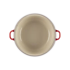 Le Creuset faitout braadpan met plaatstalen deksel 7,8 liter ø 32 cm gietijzer rood