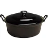 Le Creuset faitout braadpan met plaatstalen deksel 4,9 liter ø 28 cm gietijzer zwart