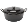 Le Creuset faitout braadpan met plaatstalen deksel 7,8 liter ø 32 cm gietijzer zwart