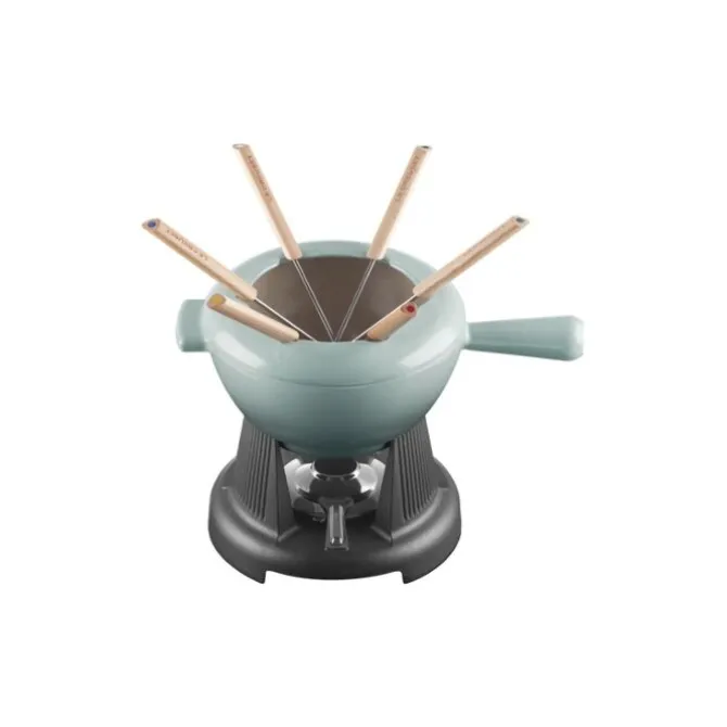 Le Creuset fondueset 2 liter gietijzer Sea Salt