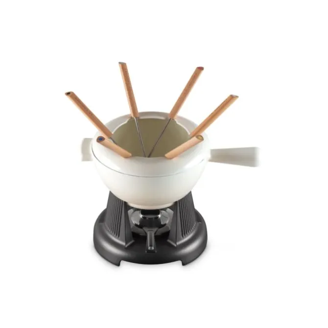 Le Creuset fondueset 2 liter gietijzer Meringue