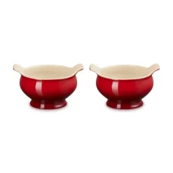 Le Creuset Heritage soepkom 600 ml aardewerk kersrood 2 stuks