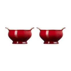 Le Creuset Heritage soepkom 600 ml aardewerk kersrood 2 stuks