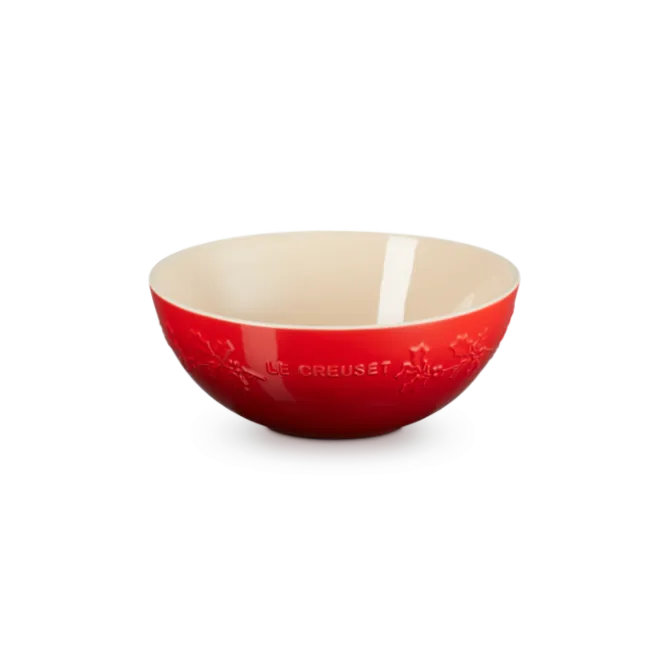 Le Creuset Holly Collectie serveerschaal ø 25 cm aardewerk kersrood