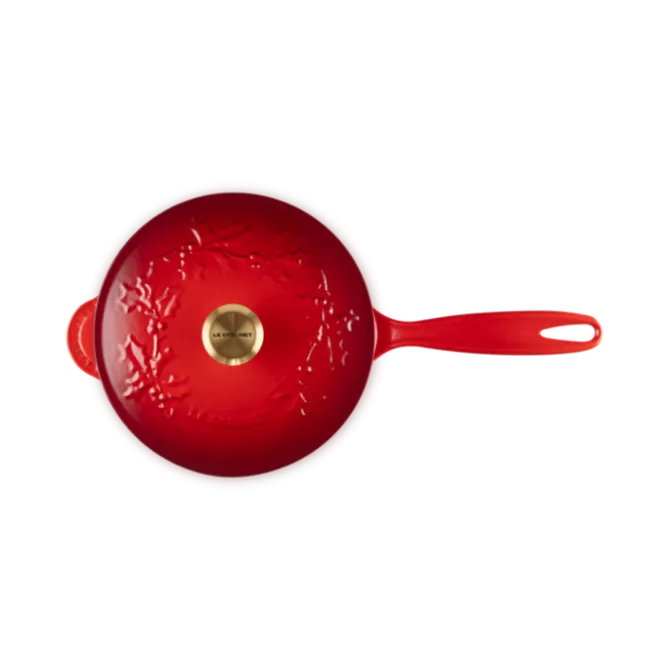 Le Creuset Holly Collection sauspan ø 21 cm gietijzer kersrood