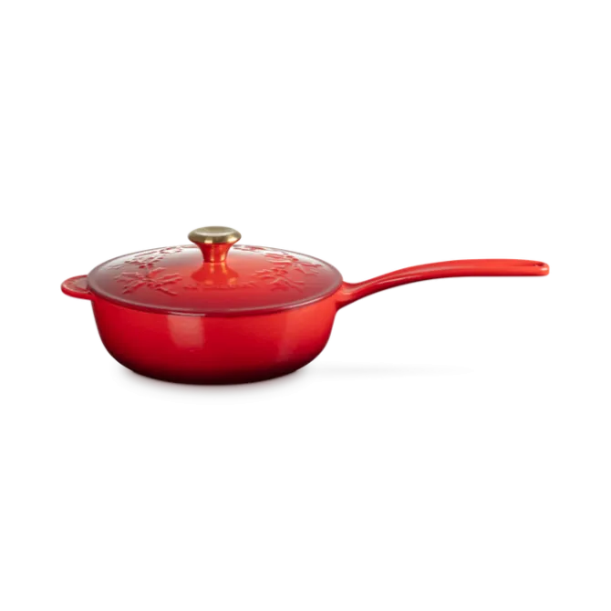 Le Creuset Holly Collection sauspan ø 21 cm gietijzer kersrood