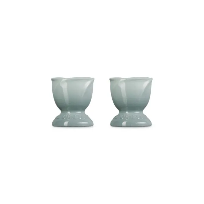 Le Creuset Jardin eierdop aardewerk Sea Salt 2 stuks