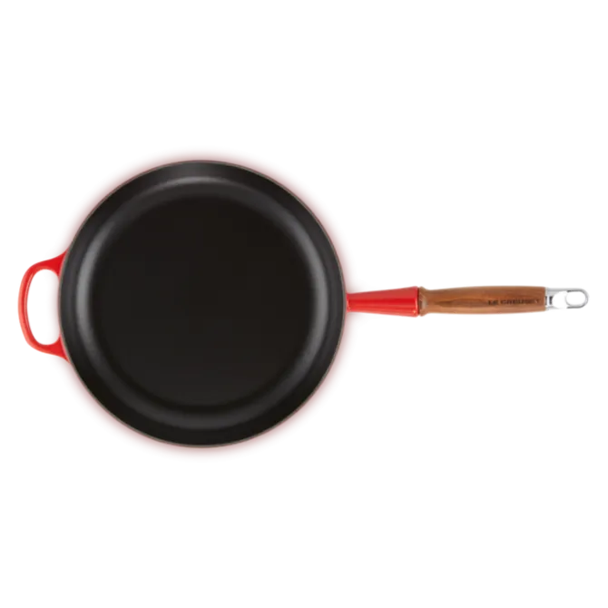 Le Creuset koekenpan rond met open greep ø 28 cm gietijzer kersrood