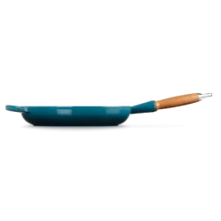 Le Creuset koekenpan rond met open greep ø 28 cm gietijzer bamboo