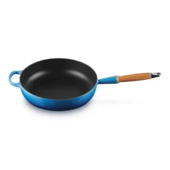 Le Creuset koekenpan rond met open greep ø 28 cm gietijzer Azure