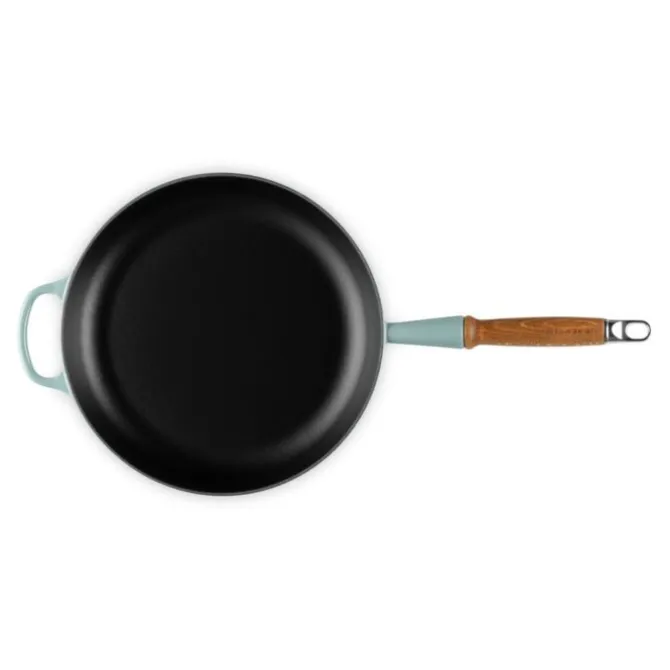 Le Creuset koekenpan rond met open greep ø 28 cm gietijzer Sea Salt