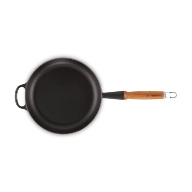 Le Creuset koekenpan rond met open greep ø 24 cm gietijzer zwart