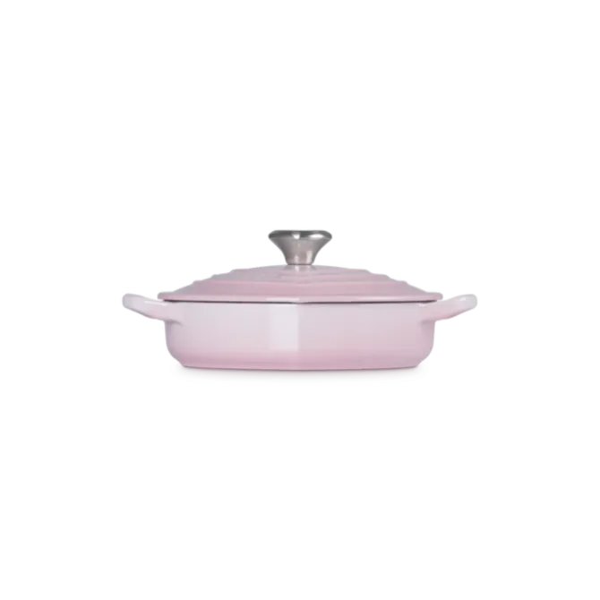 Le Creuset lage braadpan hartvormig ø 20 cm gietijzer Shell Pink