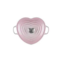 Le Creuset lage braadpan hartvormig ø 20 cm gietijzer Shell Pink