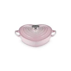 Le Creuset lage braadpan hartvormig ø 20 cm gietijzer Shell Pink