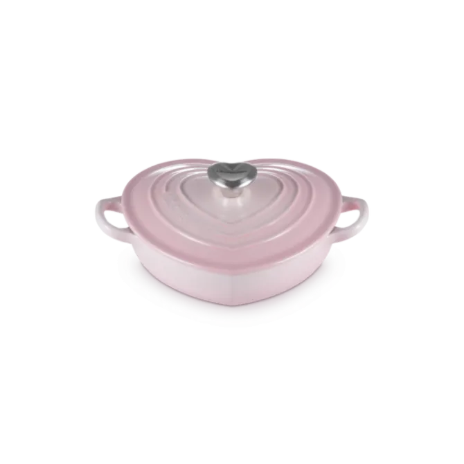 Le Creuset lage braadpan hartvormig ø 20 cm gietijzer Shell Pink