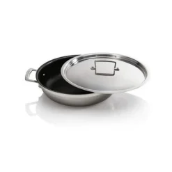 Le Creuset Magnetik lage braadpan met anti-aanbaklaag ø 30 cm rvs glans