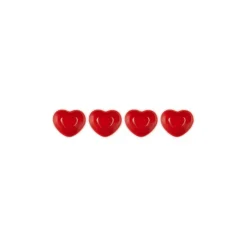 Le Creuset mini kom hart aardewerk kersrood 4 stuks