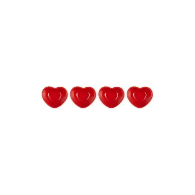 Le Creuset mini kom hart aardewerk kersrood 4 stuks
