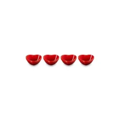 Le Creuset mini kom hart aardewerk kersrood 4 stuks