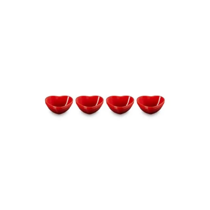 Le Creuset mini kom hart aardewerk kersrood 4 stuks