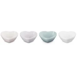 Le Creuset mini kom hart aardewerk diverse kleuren 4-delig
