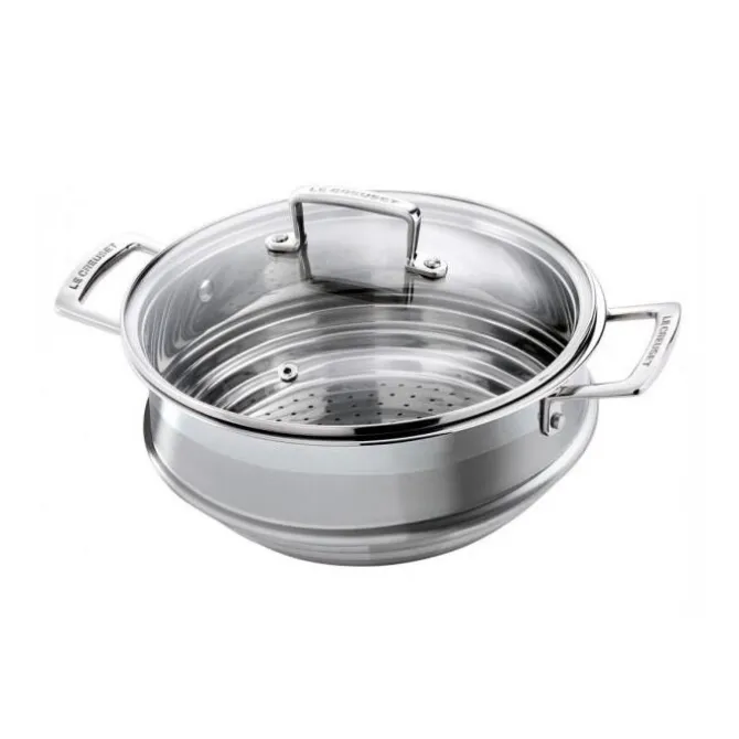 Le Creuset multi-stoommand voor 20/24 cm pannen rvs met deksel