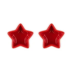 Le Creuset Noel ramekin ster aardewerk kersrood 2 stuks