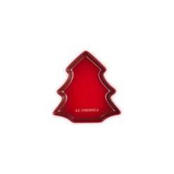 Le Creuset Noel serveerschaal kerstboom 19 cm aardewerk kersrood