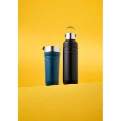 Le Creuset On The Go drinkfles 1 liter rvs mat zwart