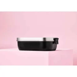 Le Creuset On The Go lunchbox 900 ml rvs mat zwart