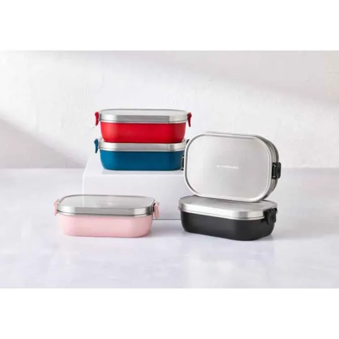 Le Creuset On The Go lunchbox 900 ml rvs mat zwart