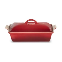 Le Creuset ovenschaal met deksel 33 cm aardewerk kersrood