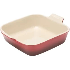 Le Creuset ovenschaal vierkant 23 cm aardewerk kersrood