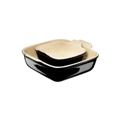 Le Creuset ovenschalenset aardewerk glanzend zwart 2-delig
