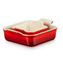 Le Creuset ovenschalenset aardewerk kersrood 2-delig