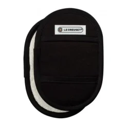 Le Creuset pannenlappen 18 x 12,5 cm katoen zwart 2 stuks