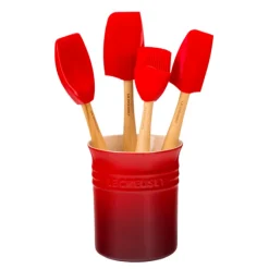 Le Creuset pollepelpot met 4 Premium spatels kersrood 5-delig