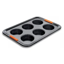 Le Creuset Pâtiliss bakvorm voor 6 taartjesvormen staal zwart
