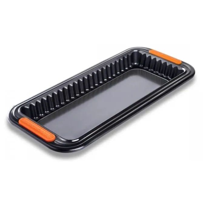 Le Creuset Pâtiliss rechthoekige taartvorm met uitneembare bodem 33 x 13 cm staal zwart