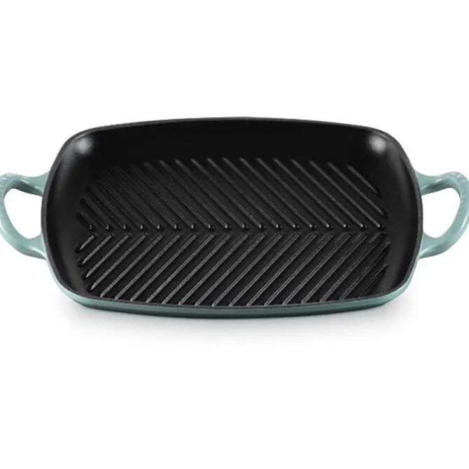 Le Creuset rechthoekige grill 30 cm gietijzer Sea Salt