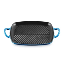 Le Creuset rechthoekige grill 30 cm gietijzer Azure